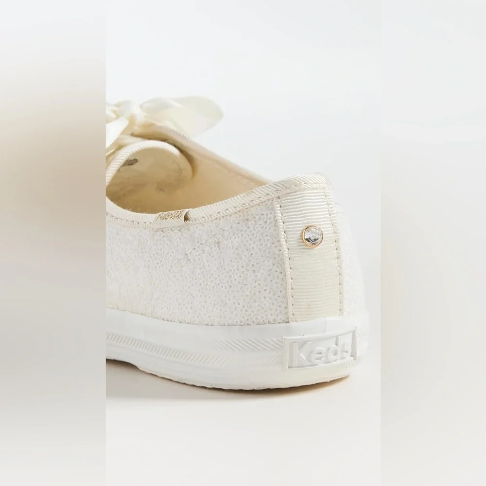 KEDS Celebration Sequin Off White Sneakers size 6‎ NEW Wedding bridal